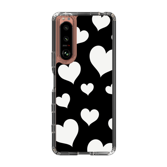 スリムプロテクションケース［ Dot Hearts - Black ］