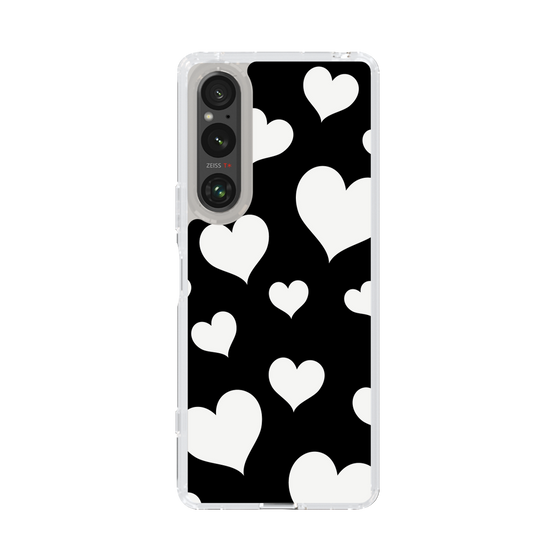 スリムプロテクションケース［ Dot Hearts - Black ］