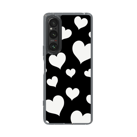 スリムプロテクションケース［ Dot Hearts - Black ］