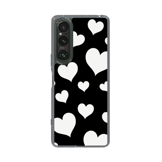 スリムプロテクションケース［ Dot Hearts - Black ］