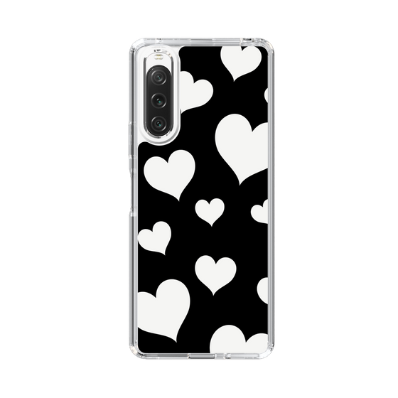 スリムプロテクションケース［ Dot Hearts - Black ］