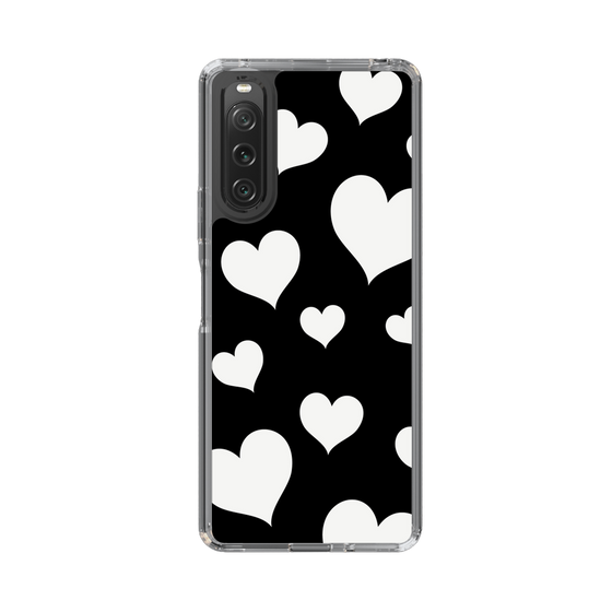 スリムプロテクションケース［ Dot Hearts - Black ］