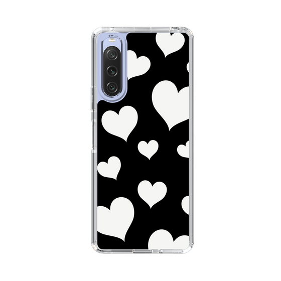 スリムプロテクションケース［ Dot Hearts - Black ］