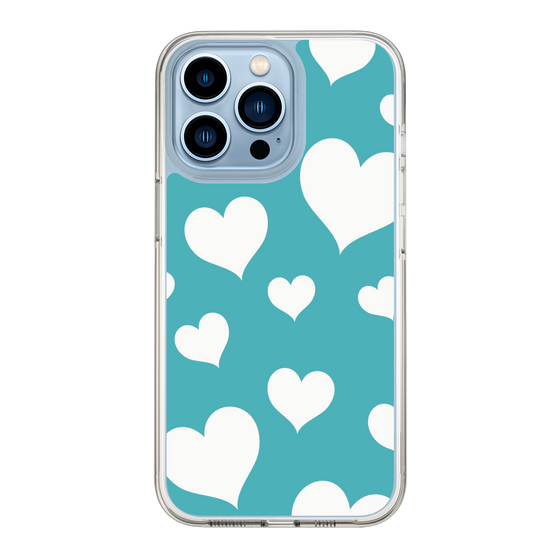 スリムプロテクションケース［ Dot Hearts - Blue ］