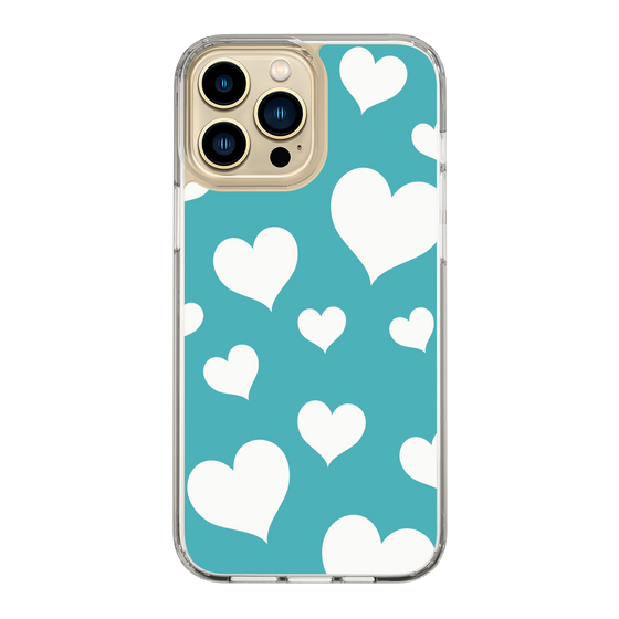スリムプロテクションケース［ Dot Hearts - Blue ］