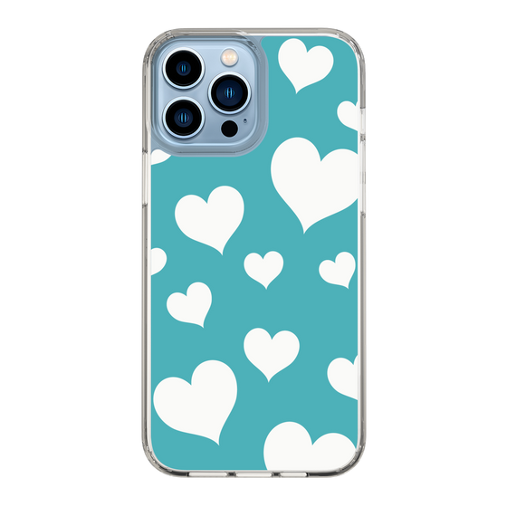 スリムプロテクションケース［ Dot Hearts - Blue ］