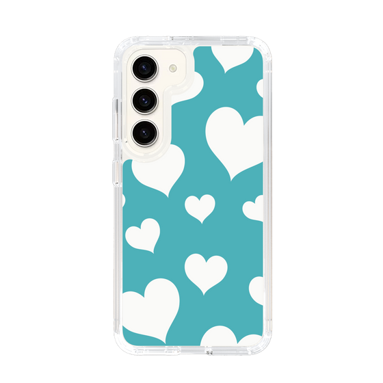 スリムプロテクションケース［ Dot Hearts - Blue ］
