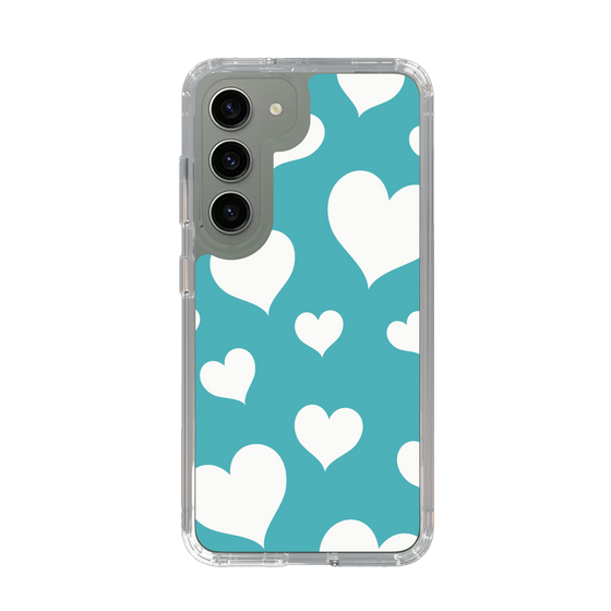 スリムプロテクションケース［ Dot Hearts - Blue ］