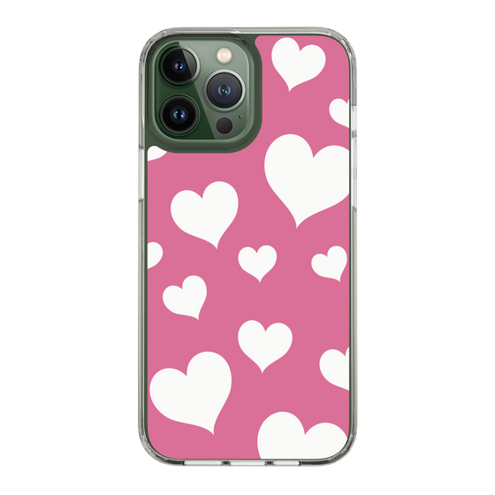 スリムプロテクションケース［ Dot Hearts - Pink ］