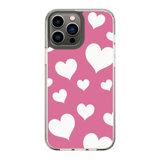 スリムプロテクションケース［ Dot Hearts - Pink ］