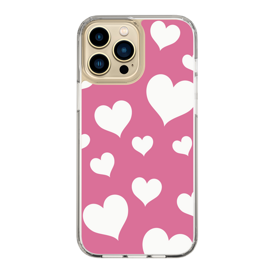 スリムプロテクションケース［ Dot Hearts - Pink ］