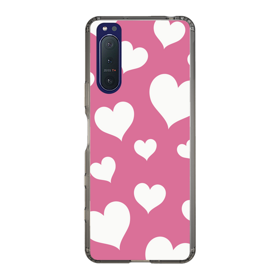 スリムプロテクションケース［ Dot Hearts - Pink ］