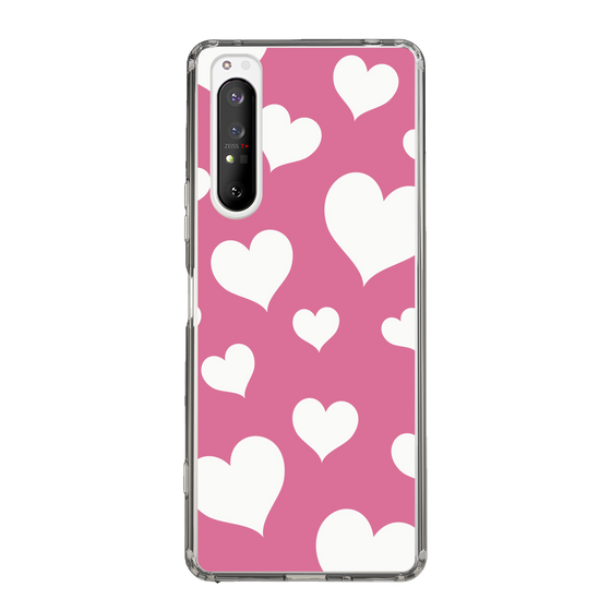 スリムプロテクションケース［ Dot Hearts - Pink ］