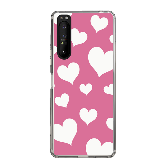 スリムプロテクションケース［ Dot Hearts - Pink ］