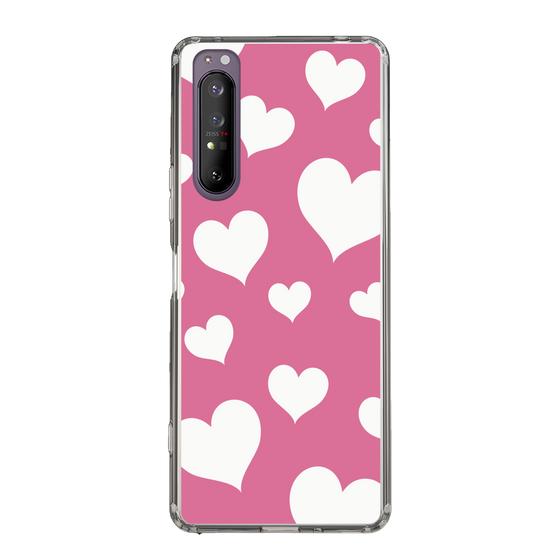 スリムプロテクションケース［ Dot Hearts - Pink ］