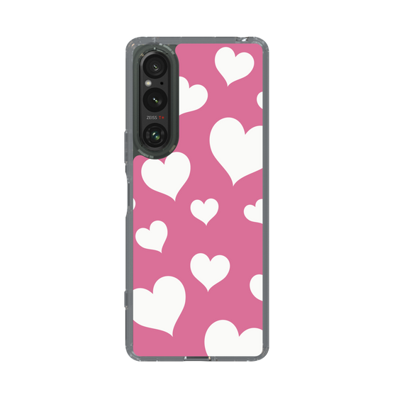 スリムプロテクションケース［ Dot Hearts - Pink ］