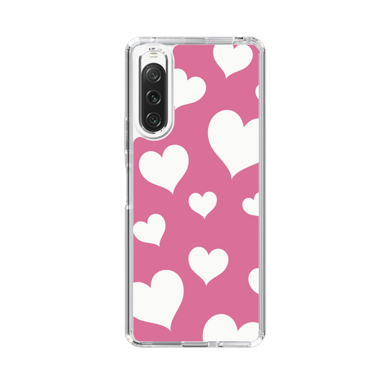 スリムプロテクションケース［ Dot Hearts - Pink ］