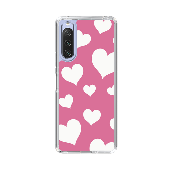 スリムプロテクションケース［ Dot Hearts - Pink ］