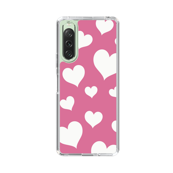 スリムプロテクションケース［ Dot Hearts - Pink ］