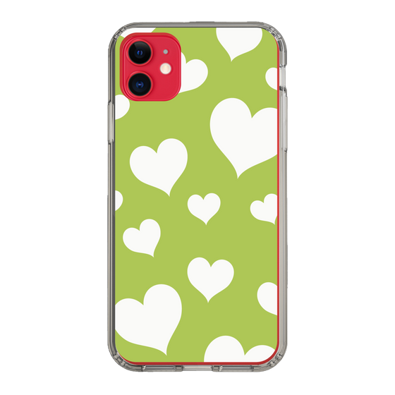 スリムプロテクションケース［ Dot Hearts - Green ］