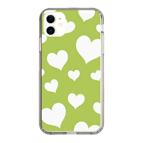 スリムプロテクションケース［ Dot Hearts - Green ］