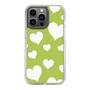 スリムプロテクションケース［ Dot Hearts - Green ］