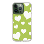 スリムプロテクションケース［ Dot Hearts - Green ］