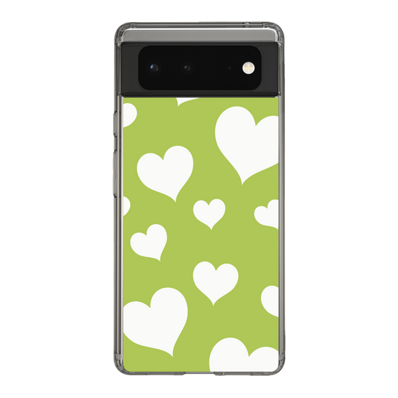 スリムプロテクションケース［ Dot Hearts - Green ］