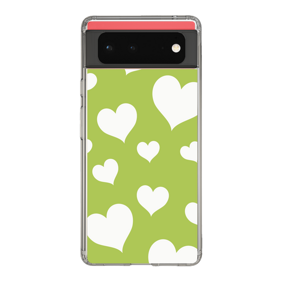 スリムプロテクションケース［ Dot Hearts - Green ］