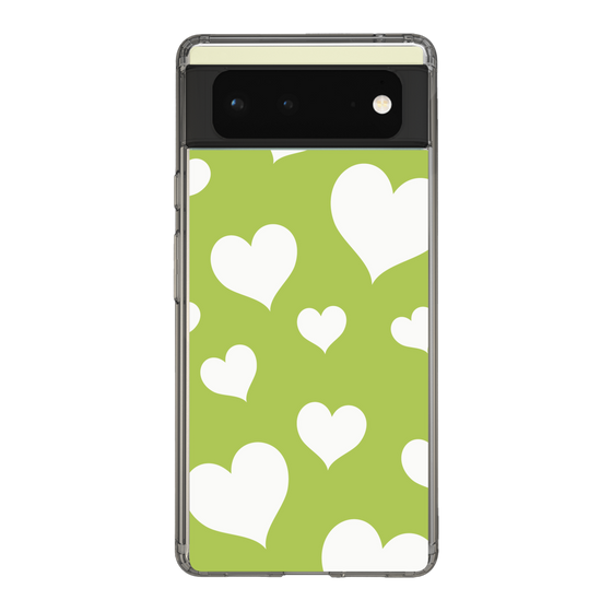 スリムプロテクションケース［ Dot Hearts - Green ］