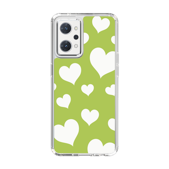 スリムプロテクションケース［ Dot Hearts - Green ］