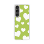 スリムプロテクションケース［ Dot Hearts - Green ］
