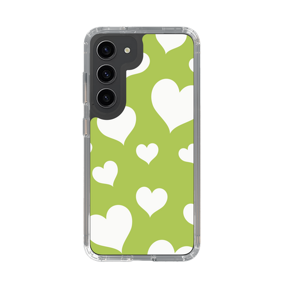 スリムプロテクションケース［ Dot Hearts - Green ］