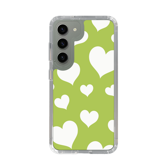 スリムプロテクションケース［ Dot Hearts - Green ］