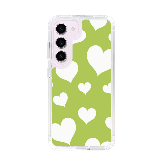 スリムプロテクションケース［ Dot Hearts - Green ］