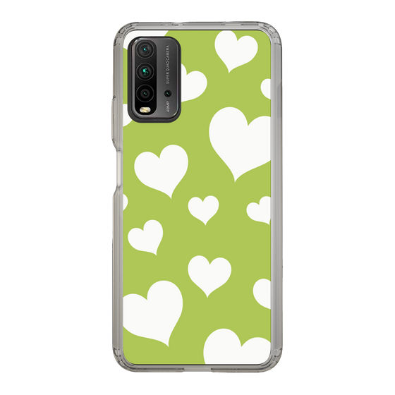 スリムプロテクションケース［ Dot Hearts - Green ］