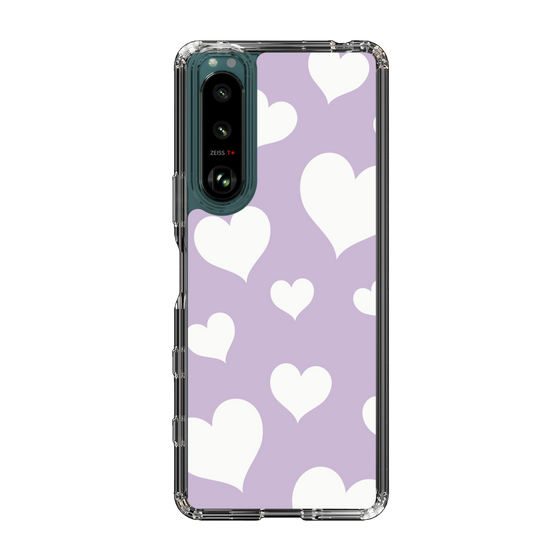 スリムプロテクションケース［ Dot Hearts - Purple ］