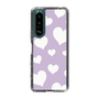 スリムプロテクションケース［ Dot Hearts - Purple ］