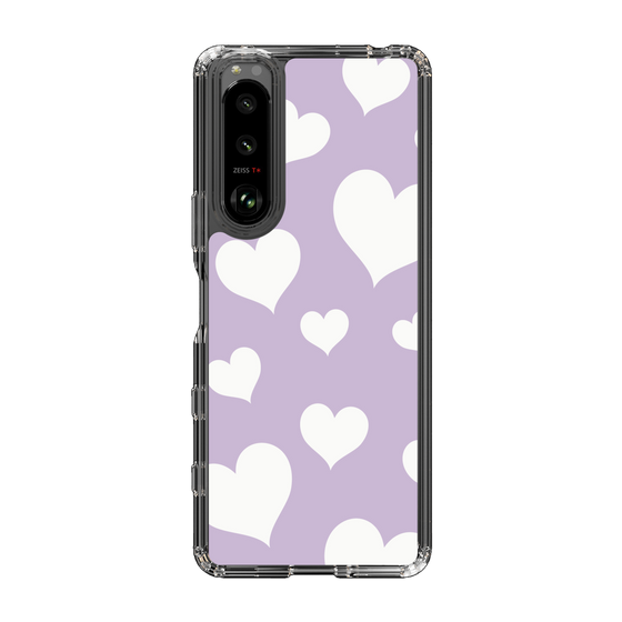 スリムプロテクションケース［ Dot Hearts - Purple ］