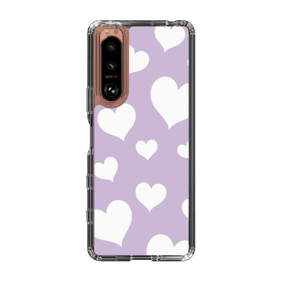 スリムプロテクションケース［ Dot Hearts - Purple ］