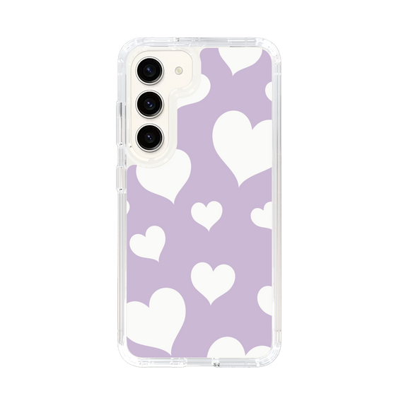 スリムプロテクションケース［ Dot Hearts - Purple ］