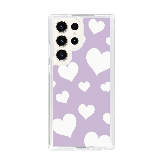 スリムプロテクションケース［ Dot Hearts - Purple ］