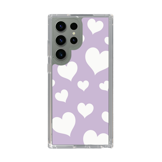 スリムプロテクションケース［ Dot Hearts - Purple ］
