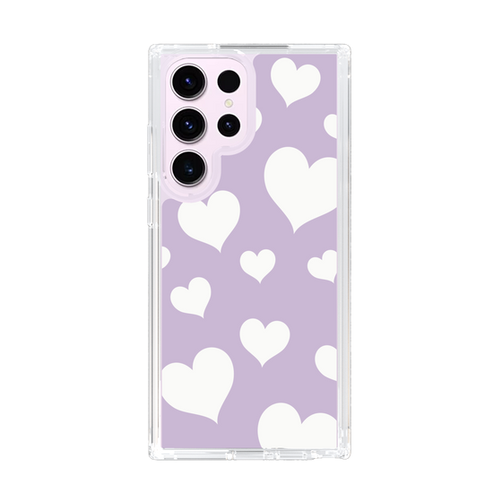 スリムプロテクションケース［ Dot Hearts - Purple ］