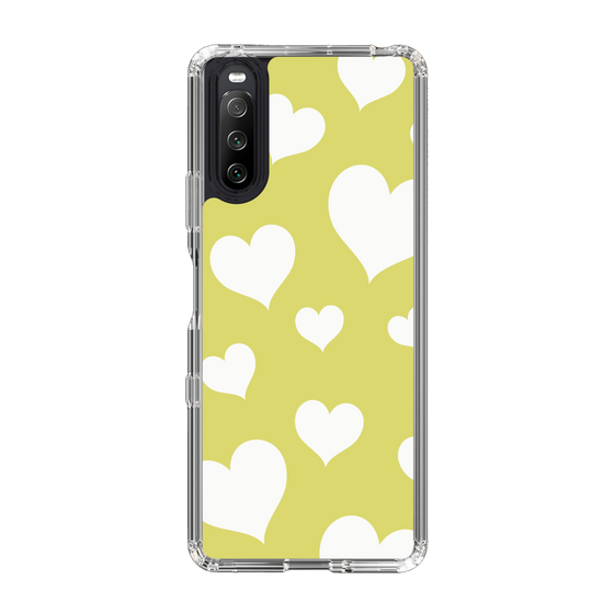 スリムプロテクションケース［ Dot Hearts - Yellow ］
