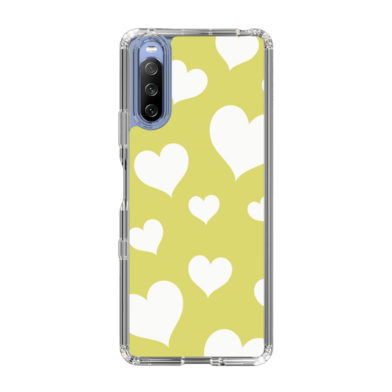スリムプロテクションケース［ Dot Hearts - Yellow ］