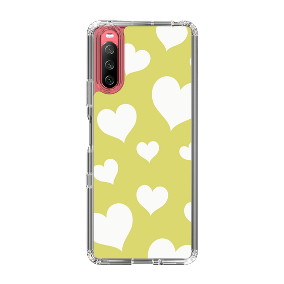 スリムプロテクションケース［ Dot Hearts - Yellow ］