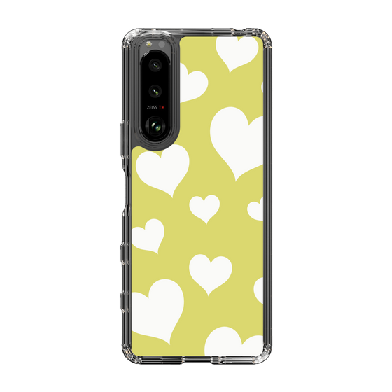 スリムプロテクションケース［ Dot Hearts - Yellow ］