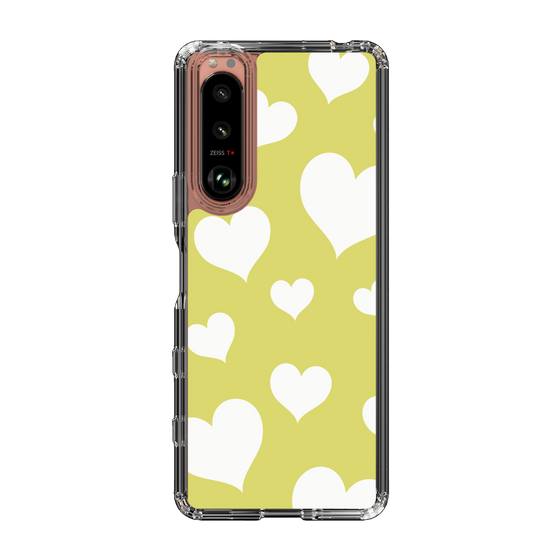 スリムプロテクションケース［ Dot Hearts - Yellow ］