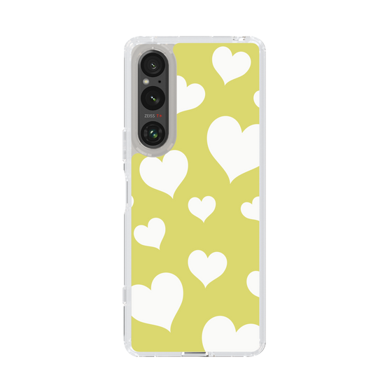 スリムプロテクションケース［ Dot Hearts - Yellow ］